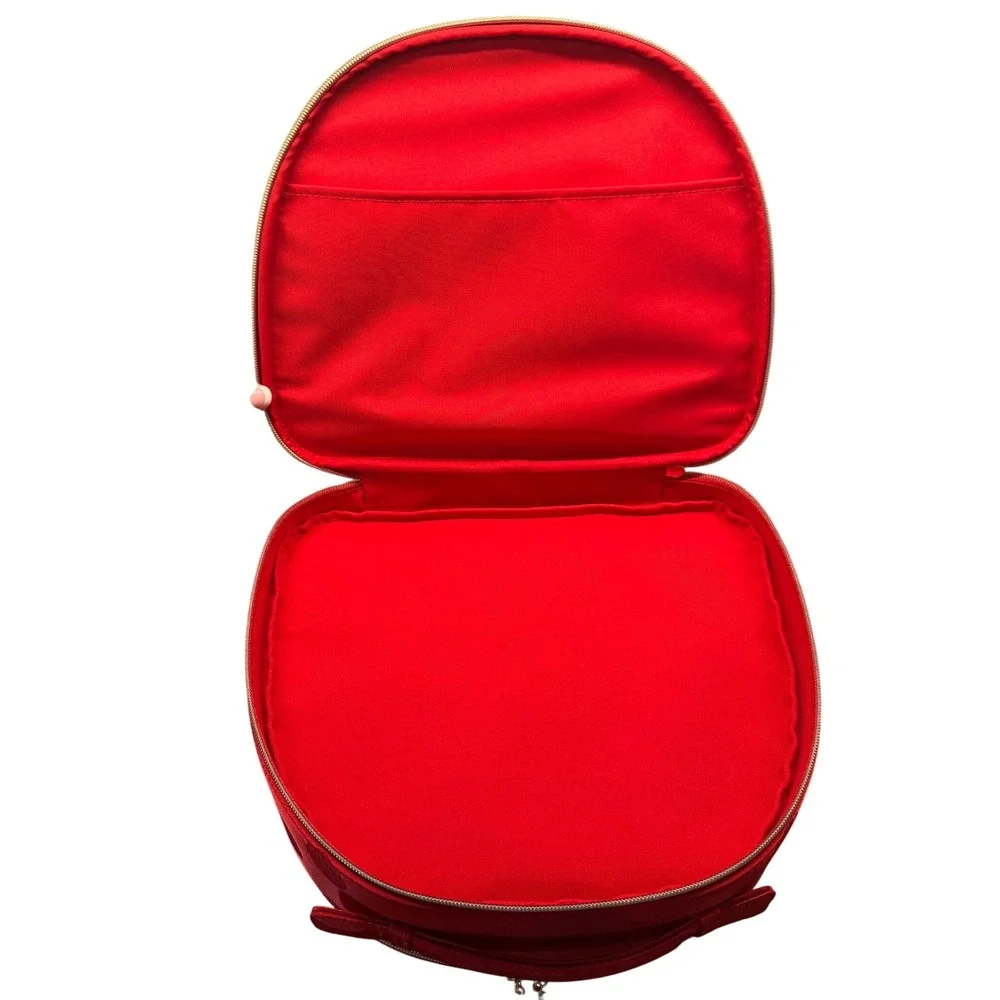 New! Holiday 2025 Estee Lauder Makeup Train Case Bag Double Zipper w/ Handle Red